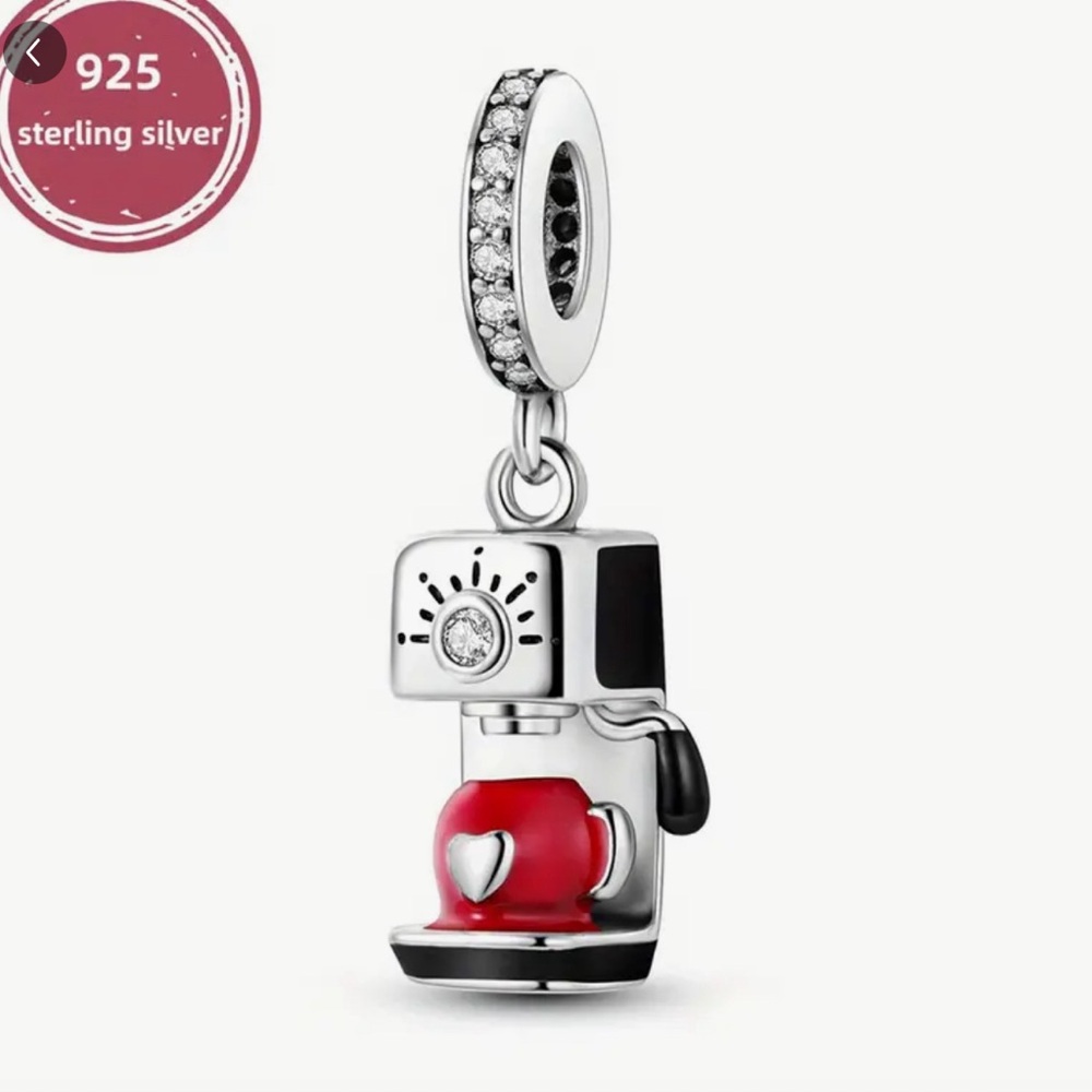 New Sterling Silver Coffee Maker Charm